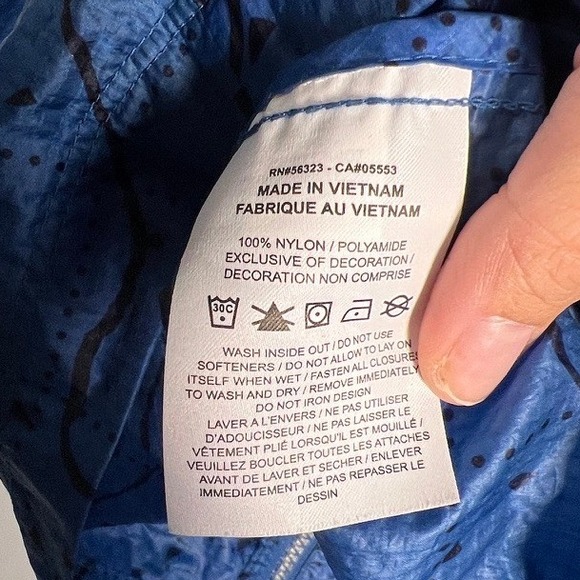 Nike Air Jacket Mens Water Resistant Lightweight Full Zip Marina Blue Orange XL - Picture 9 of 9